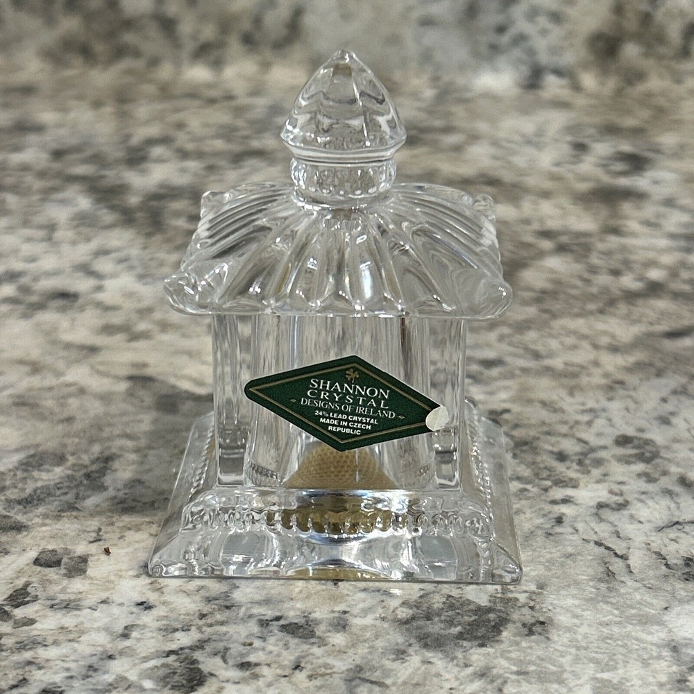Vtg Shannon Leaded Crystal Square Perfume Bottle 3" Tall
